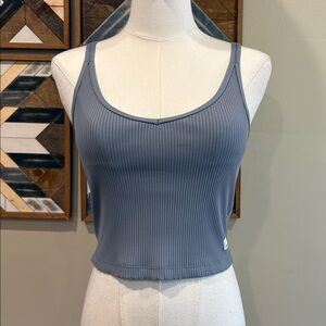 Vuori Blue Ribbed Tank Top